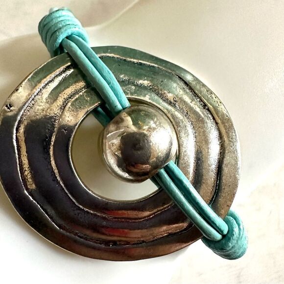 Silver tone blue cord bracelet - Picture 8 of 9